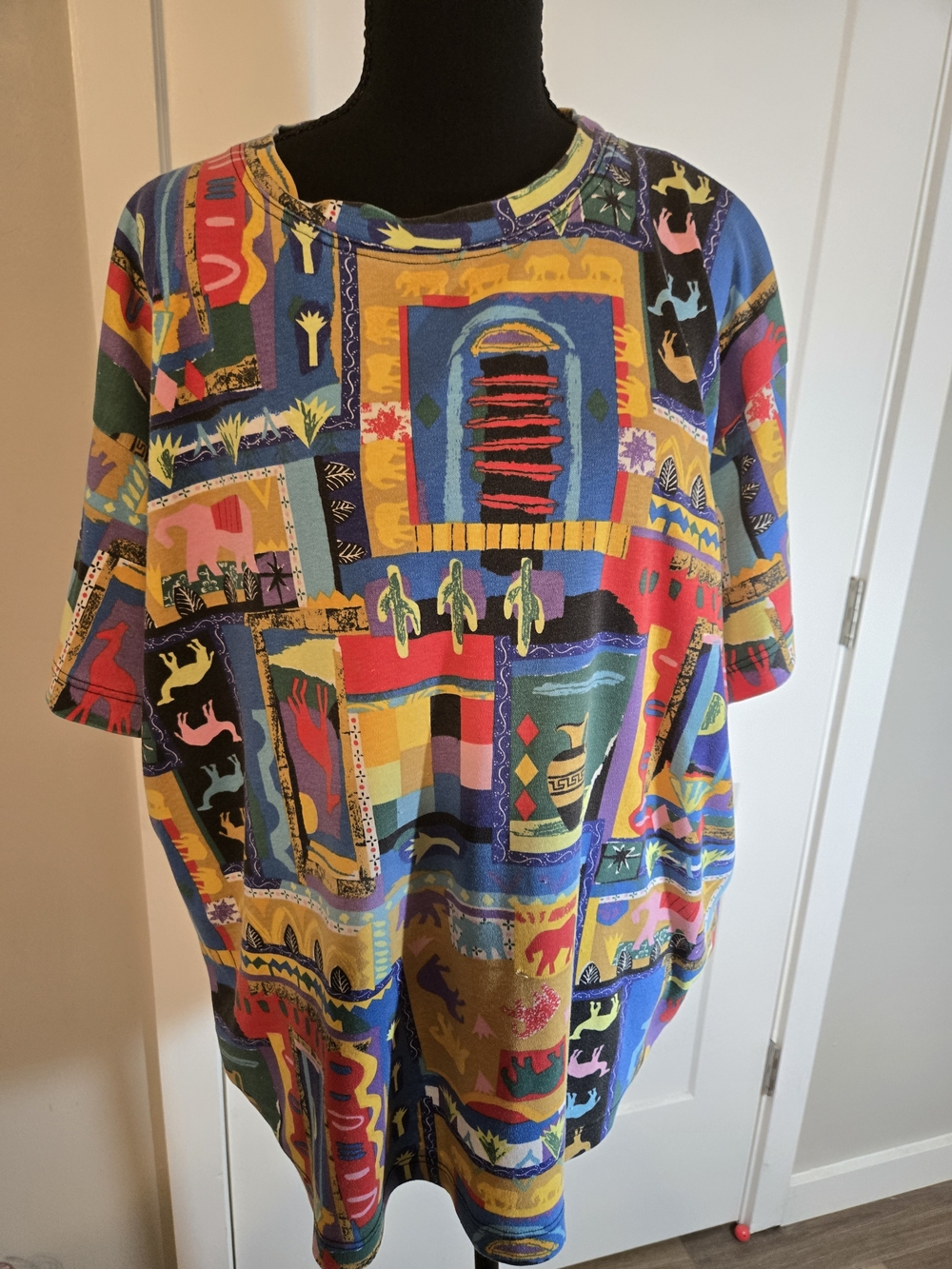 Vintage 90s Lisa Nicole All Over Print Southwestern Graphic Top XL